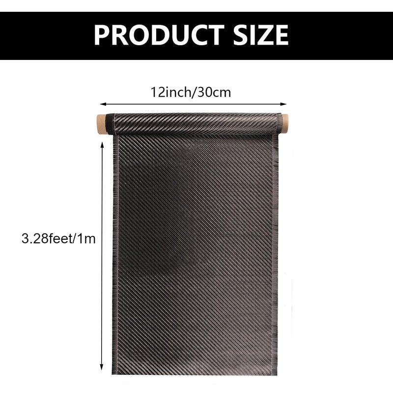 Caliwill Carbon Fiber Fabric Roll 3.28ft x 12”Fabric Mesh Carbon Fiber Cloth Carbon Fiber Sheet Pure Fabric Roll for Cars for Structural Reinforcement on Concrete Walls, Basements, Boats DIY Projects - Image 5